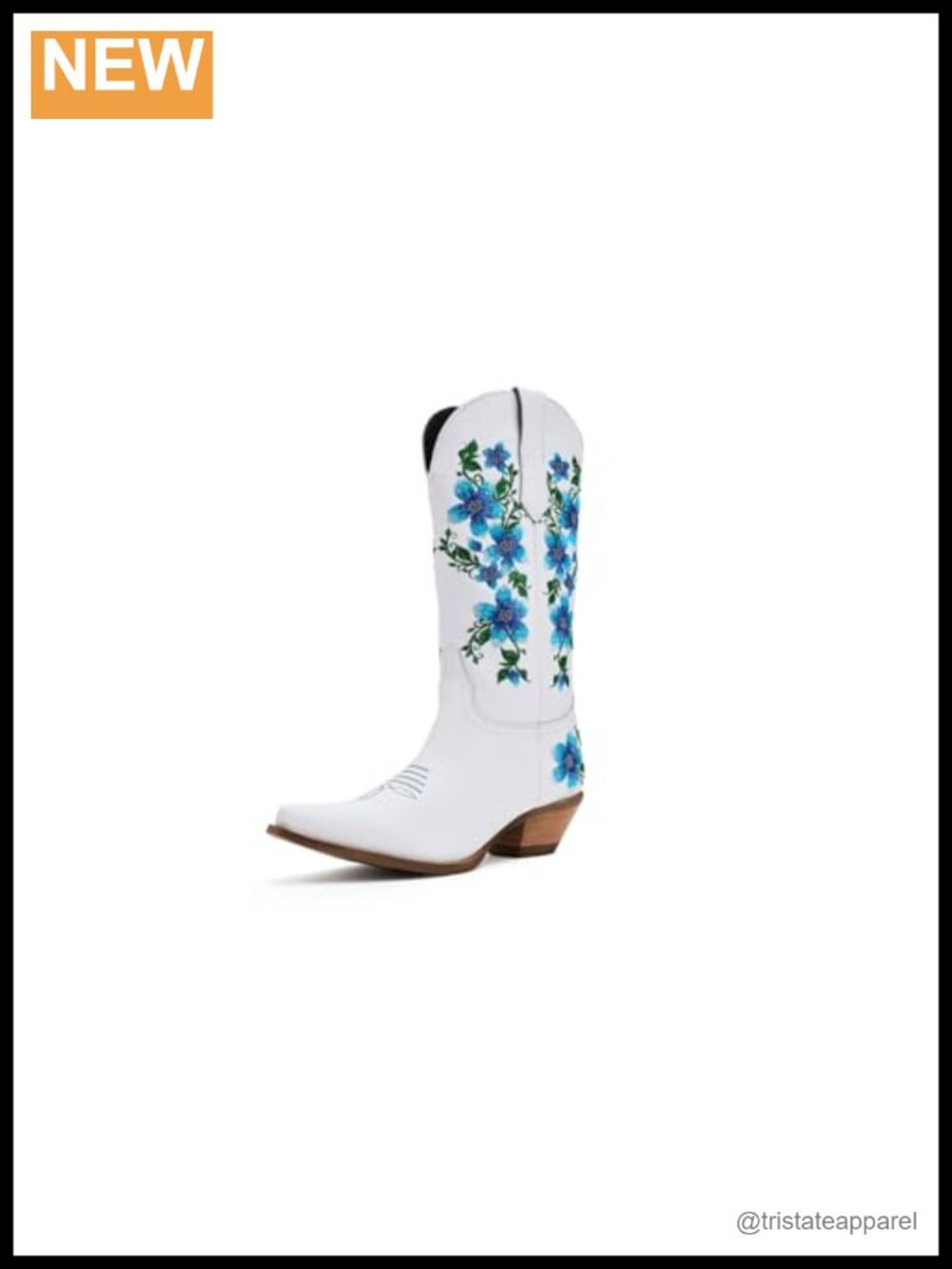 Dingo Posie Floral Leather Mid Calf Snip Toe Western Boots